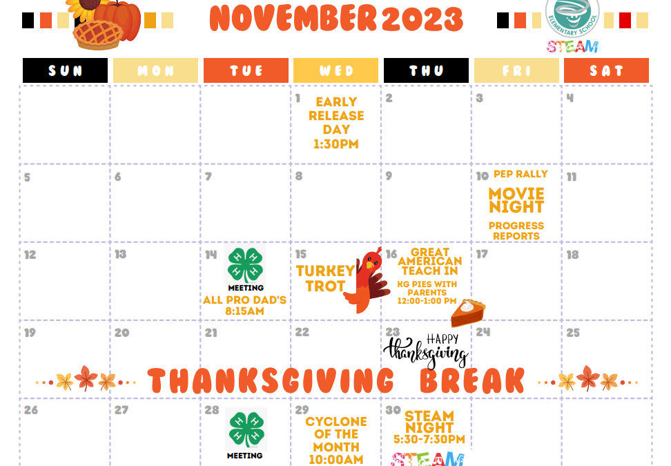 School Calendar November 2023