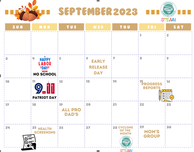 School Calendar September 2023